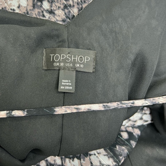 TopShop Metallic Snakeskin Print Belted Dress Size 6 - Picture 6 of 10